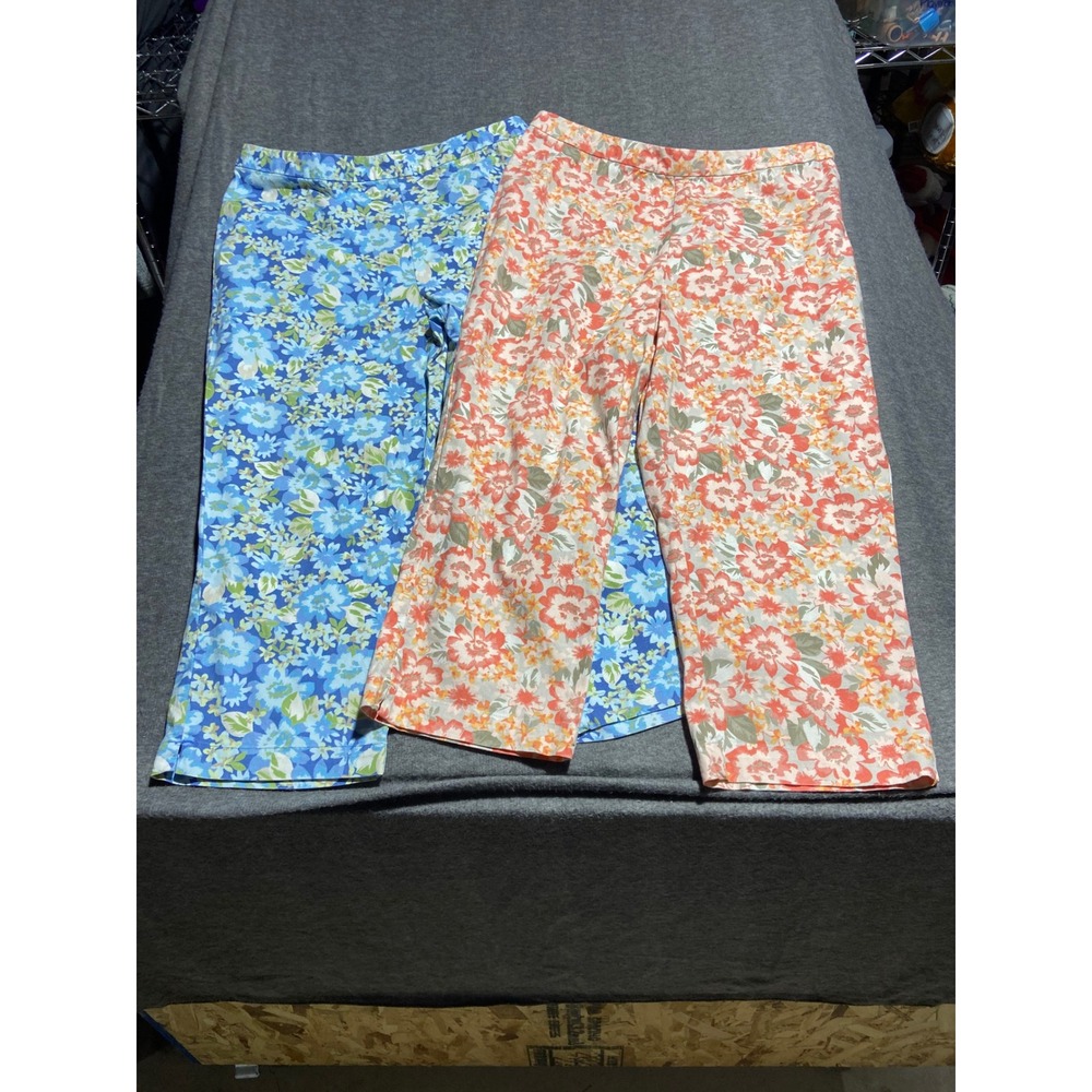Vintage Cherokee Crop Capri 12 Y2K Floral Cottagecore Coastal Grandma